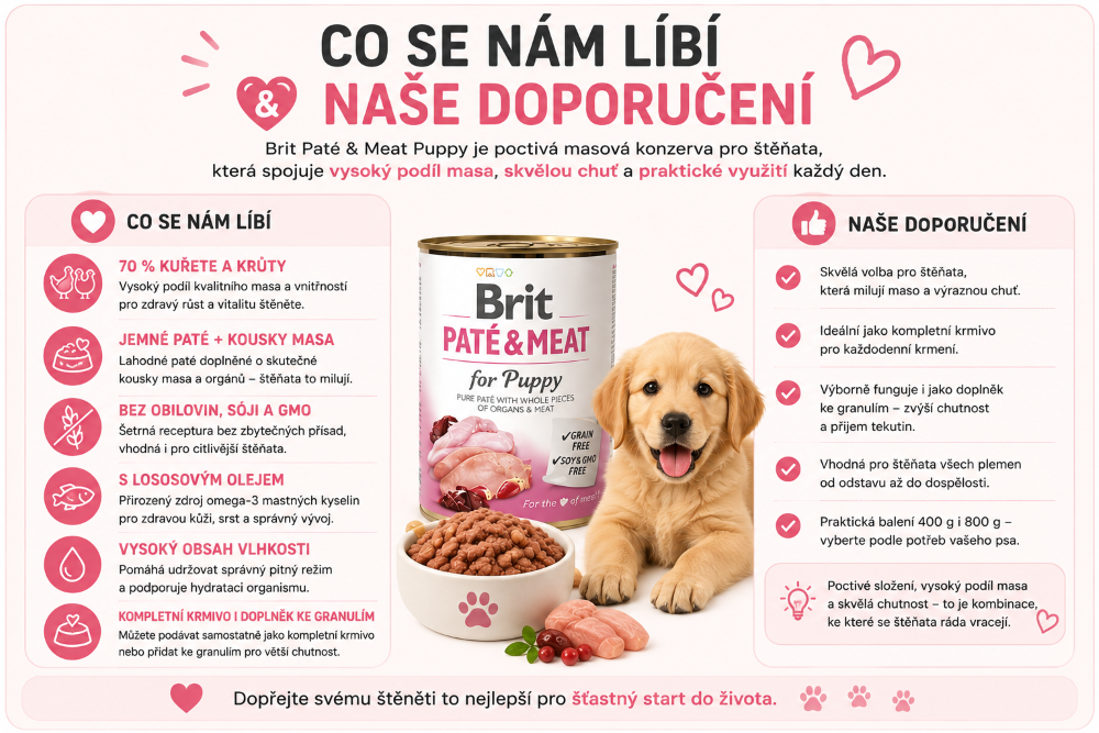 Co se nám líbí Brit Puppy Paté